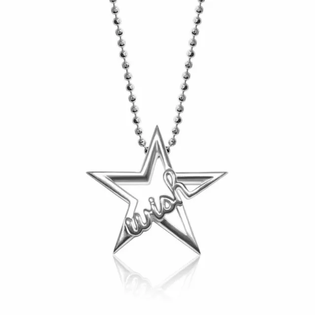 Alex Woo Words Wish Star Pendant Necklace in Sterling Silver