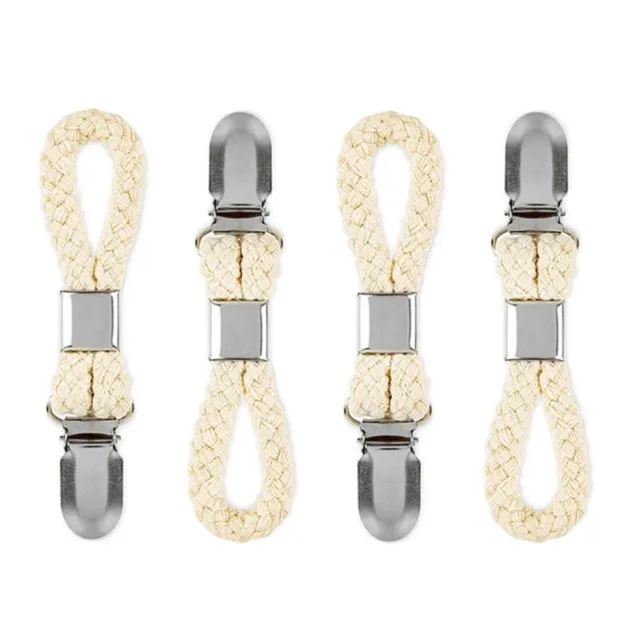 Braided Cotton  Towel Clip with Metal Clamp 2/4pcs Dishcloth Hanger