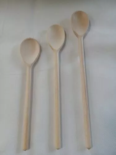 Kochlöffel Set aus Holz - Holzlöffel Groß - 30 - 35 - 40 cm Länge -naturbelassen