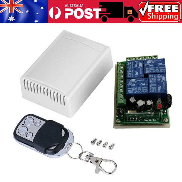 433MHZ 4CH Channel Wireless Transmitter 4Relay RF Remote Control Switch Receiver