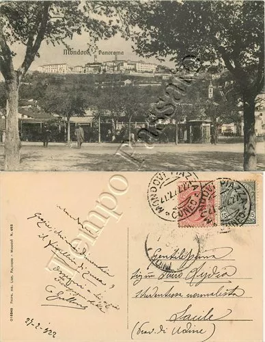 Cartolina di Mondovì, panorama - Cuneo, 1922