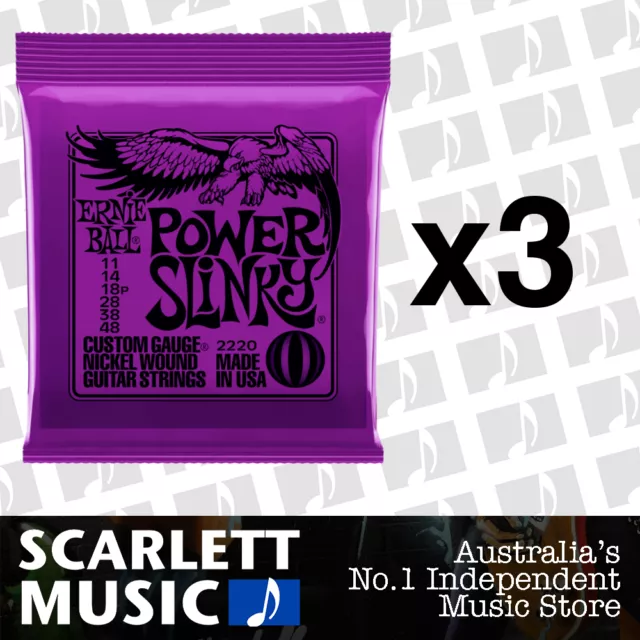 3x Ernie Ball Power Slinky 11-48 Electric Guitar Strings *SET OF 3 PACKS*