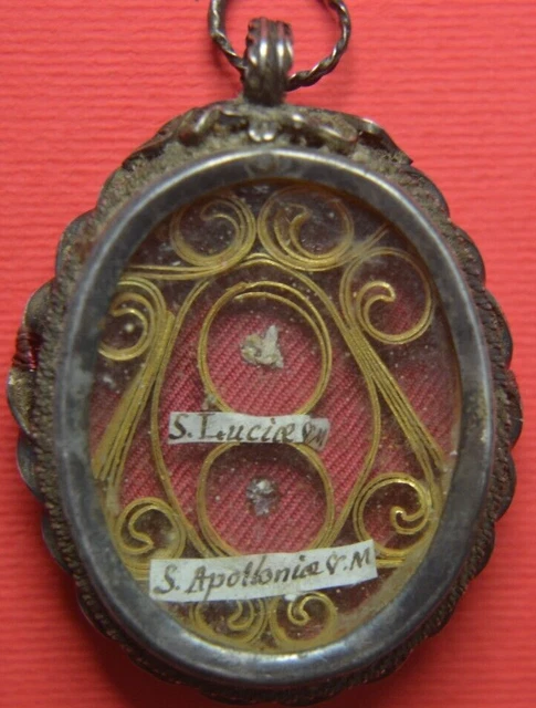 relic reliquiario  shrine RELICARIO S.LUCIA DI SIRACUSA +S.APOLLONIA V.M.