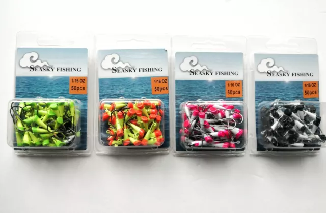50 PACK VARIETY Painted Shad Dart Jigs 1/16oz,1/8oz Fishing Lures