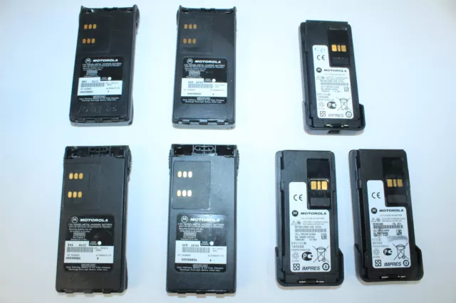 LOT OF 7 MOTOROLA BATTERIES: (3) 7.4V Impres Lithium Ion 7.4V / (4) 7.5V NICKEL