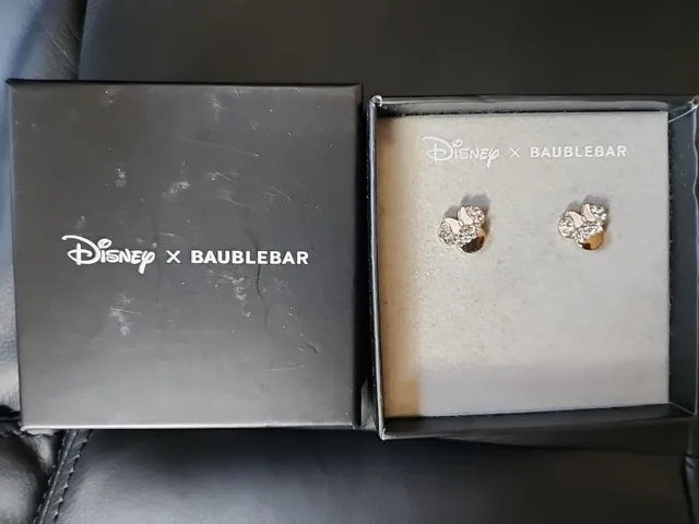 NIB Disney X Baublebar Minnie Mouse Rhinestone Earrings