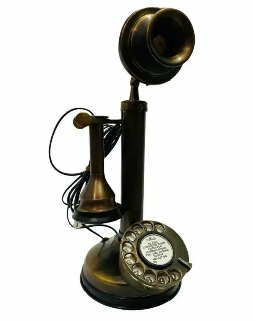 Antique ROTARY DIAL CANDLESTICK Telephone Vintage Working Landline Retro Phone