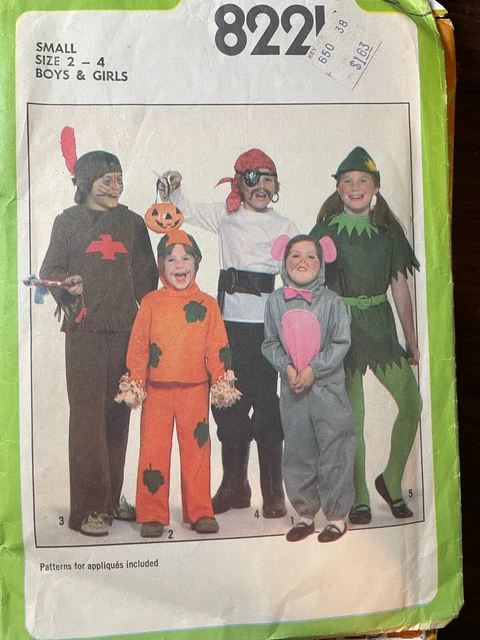 Simplicity 8221 Vintage 70's Girls & Boys Costume Sewing Pattern Sz. 2-4