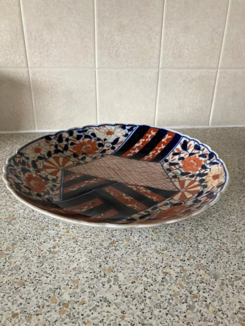 Japanese Imari Charger Bowl Porcelain Ceramic Chinese Oriental c 1900 AF