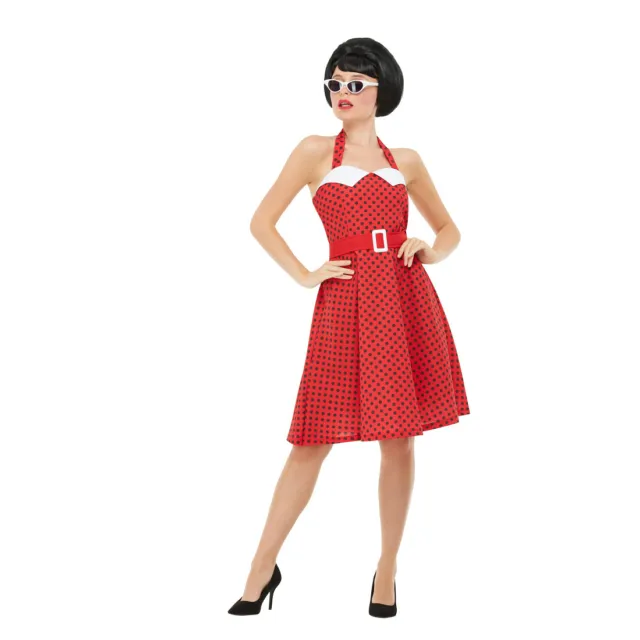 Grease Disfraz Sandy, 50er Años Equipo, Rockabilly Disfraz de Mujer  Rock'N'Roll
