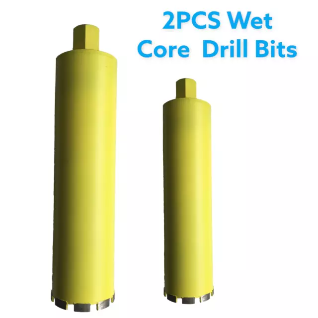 2 PK 4" Diamond Wet Core Drill Bit Cut Concrete Asphalt Block 1-1/4"-7 Threads