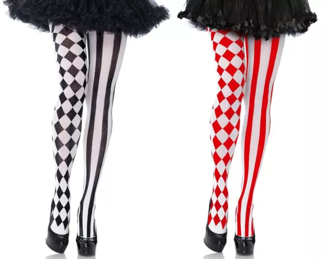 HARLEQUIN TIGHTS SEXY Halloween Fun Circus Cute Fancy Party Black