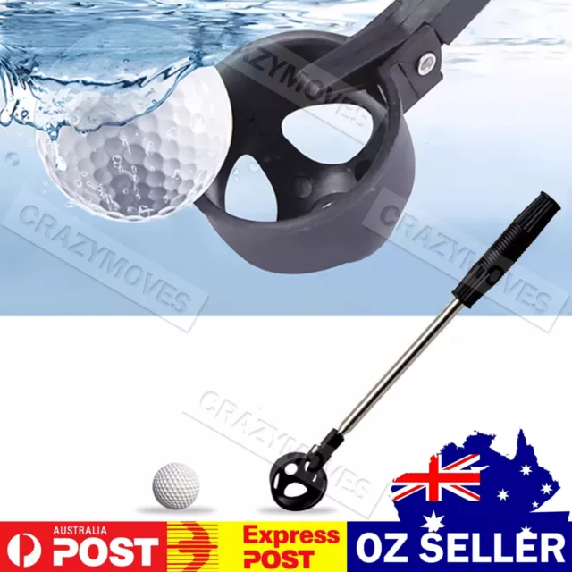 Golf Ball Scoop Pick Up Tool Retriever Stainless Steel For Putter Grip VIC