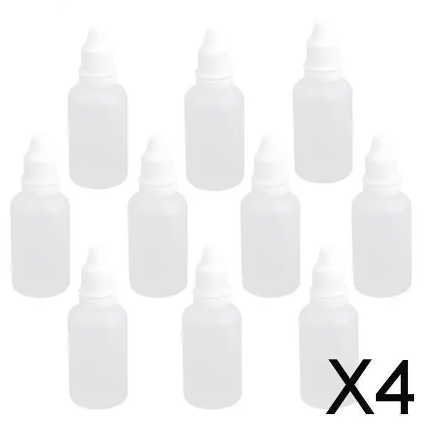 4X Pack of 10 Small Empty Squeezable Dropper Bottles Eye Drops Lab Liquid