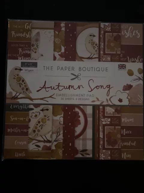 The Paper Boutique - Herbstlied - 8x8 Verzierungen Pad