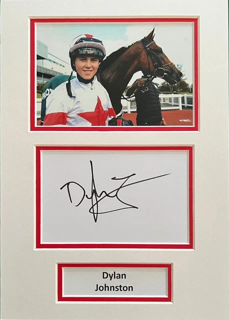 Dylan Johnston Hand Signed A4 Mounted Photo Display Horse Racing Autograph