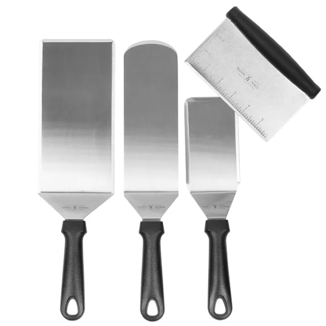 4 Pcs Spatula Set Scraper Burger Turner Stainless Steel Bbq Pancake Crepe Grill