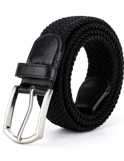 Mens Belt,Elastic Braided Belt Unisex  Braided Elastic Stretch Woven Belt Web