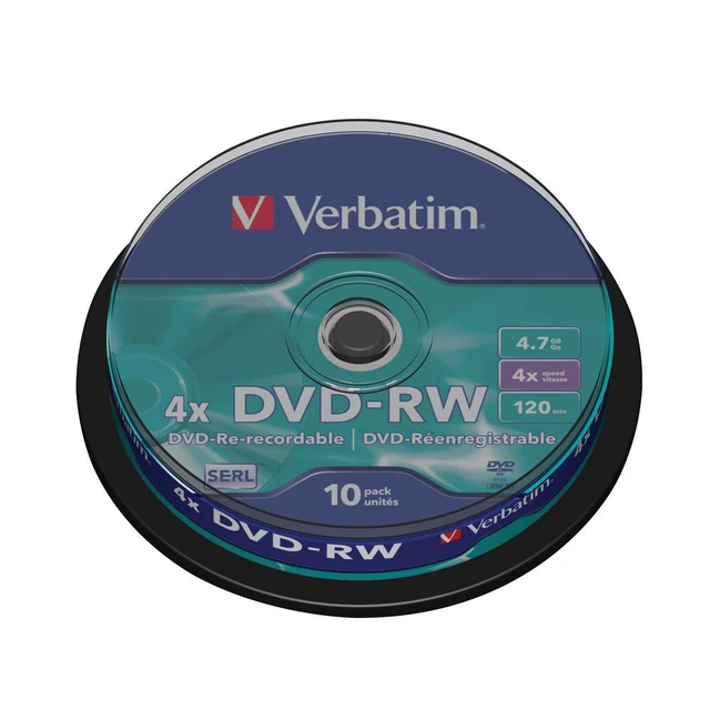Verbatim DVD-RW Spindle 4x 4.7GB Pack of 10 43552