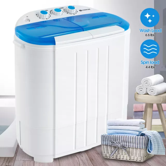 Mini 5kg Dorm Portable Washing Machine Twin Tub Compact Dryer Laundry Washer