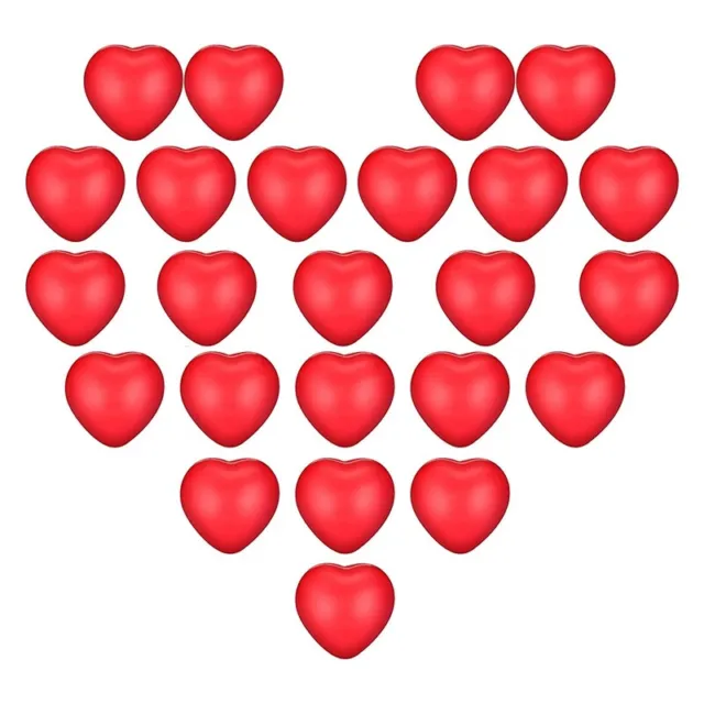 24Pcs Valentine'S Day Red Heart Stress Balls,Stress Balls for School Carniv E5J7