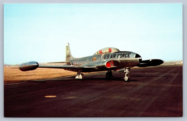 Postcard Lockheed T-33A "Shooting Star" Jet Trainer Aircraft U.S. Air Force