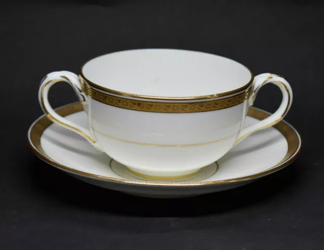 Royal Cauldon Bouillon Cup & Saucer L2824 Gold Encrusted Band
