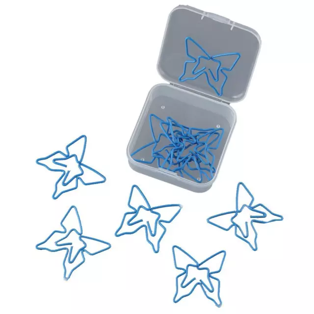 Butterfly Paper Organizer Blue Bookmark 40 pcs Paperclips  Home