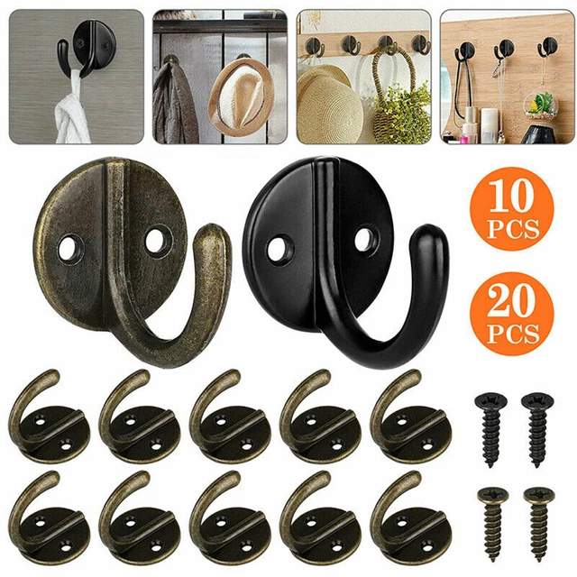 10/20PCS Vintage Coat Hooks Wall Mount Hat Key Hook Towel Hanging Cap Dog Leash