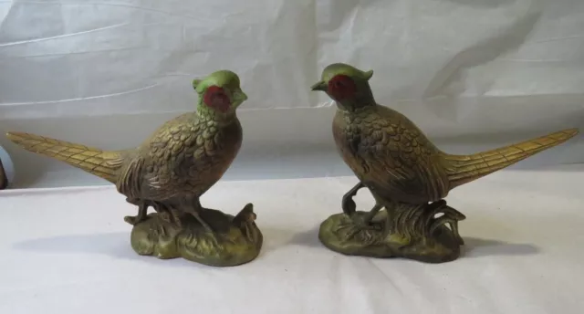Enesco E4180 Pheasants Lot of 2 Vintage Ceramic Birds Made In Japan Rare