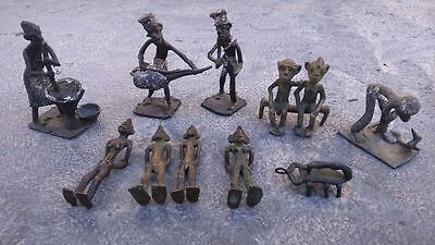 Set Characters Bronze Africa African Set Of Bronze Figures