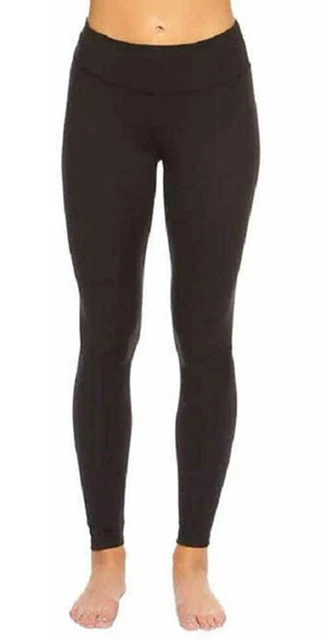 Felina Womens Wide Waistband Sueded Leggings 1 Pack Black Size Large