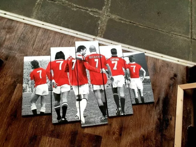 Manchester United #MUFC Iconic Number 7's Canvas Print 5 piece (40"x28") £69