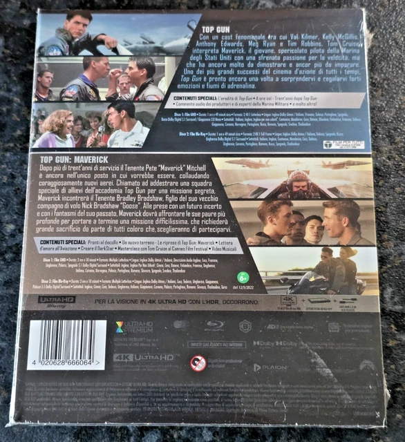 TOP GUN + Top Gun Maverick 2-Film Collection 4K UHD + Blu-Ray Brand New ...
