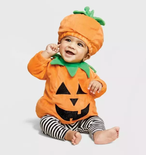 Pumpkin Halloween Costume & Hat Size 0-6 Month Hyde And Eek! Boutique Infant