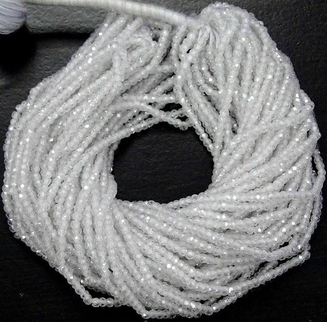 Großhandel Viele Weiß Zirkonia Edelstein 3 MM Perlen 12.5 " 10 Lose Strand UJ441