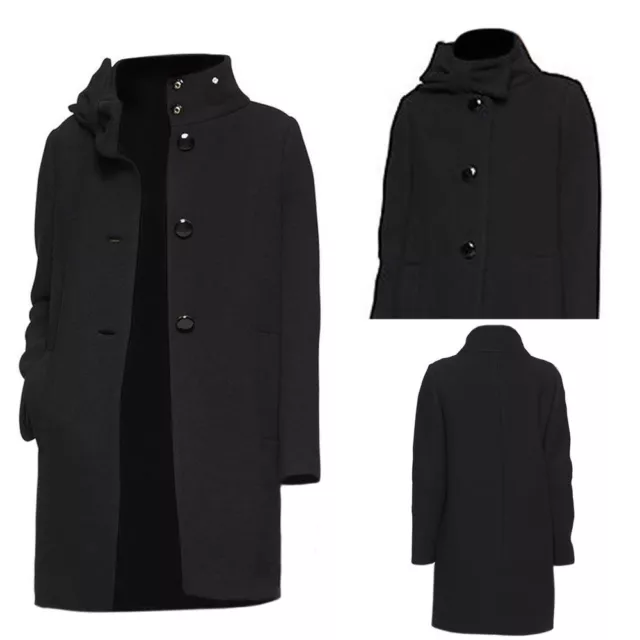 NEW KATE SPADE Bow Neck Wool Coat Black 6 196.99 PicClick