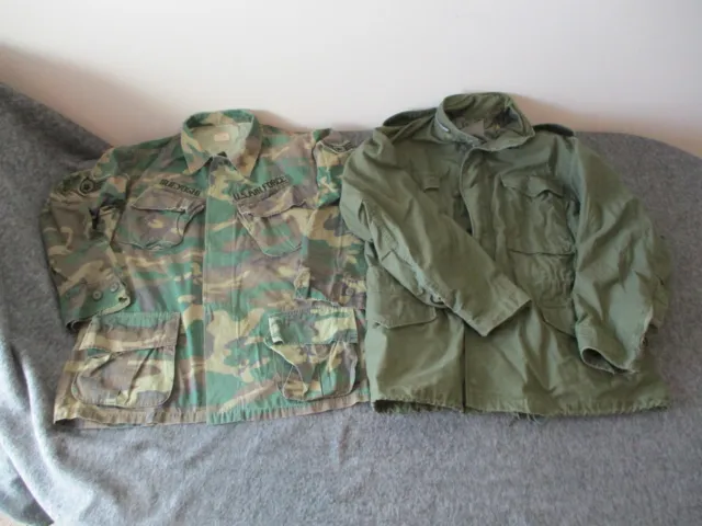 1968-70 Vietnam War Usaf Field Coat(M-Reg)+Tropical Slant Shirt/Jacket(M-Short)