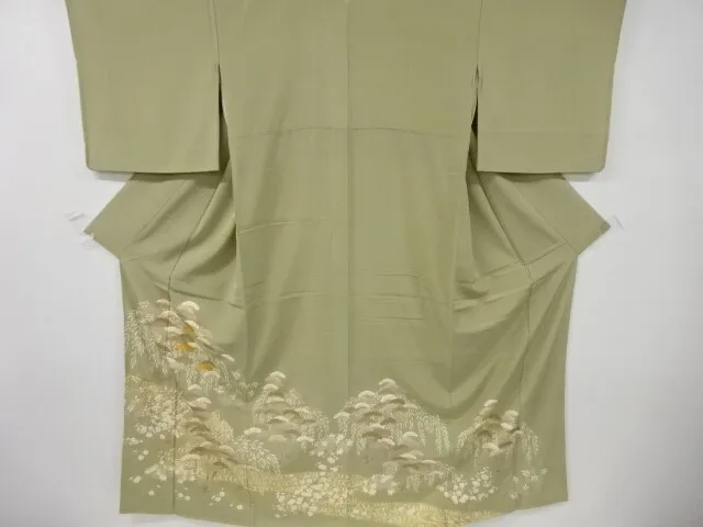 5354866: Japanese Kimono / Vintage Iro-Tomesode / Kinsai / Embroidery / Pine & U