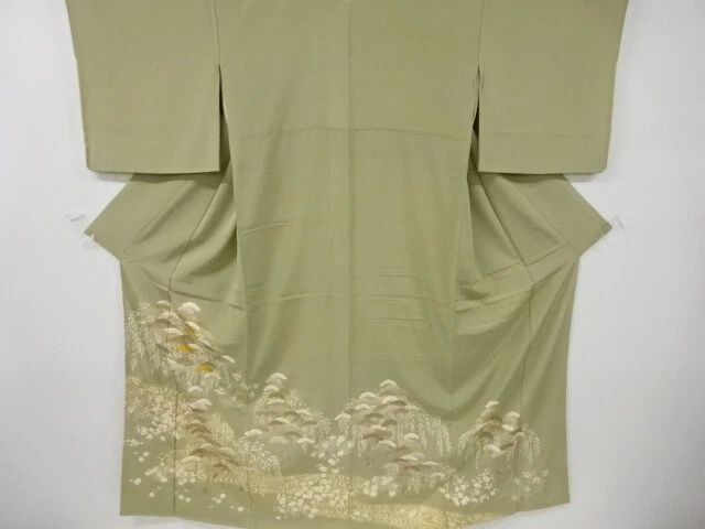 5354866: Japanese Kimono / Vintage Iro-Tomesode / Kinsai / Embroidery / Pine & U