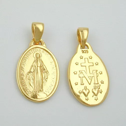wundertätige Madonna Silber 925 VG Hl. Maria Immaculata Milagrosa Medaille Kette