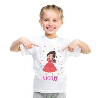 Personalizzato T-shirt Per bambini Maglietta Stampa Princess Compleanno Maglia