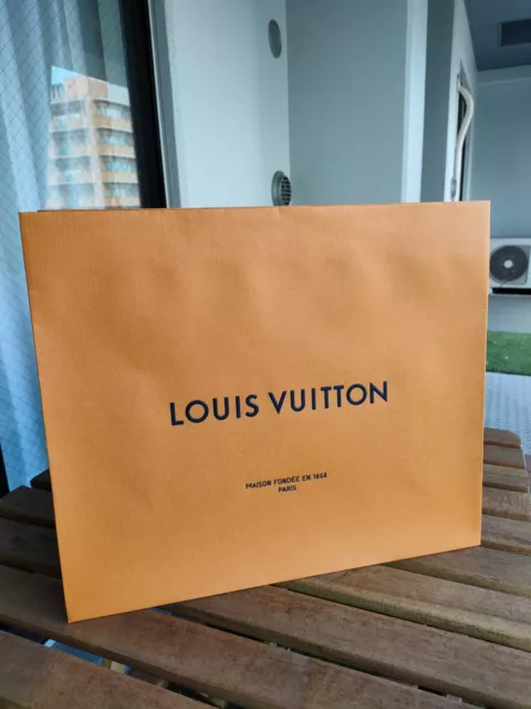 LOUIS VUITTON AUTHENTIC GIFT SHOPPING BAG LARGE ORANGE SIZE 18.75x15.5