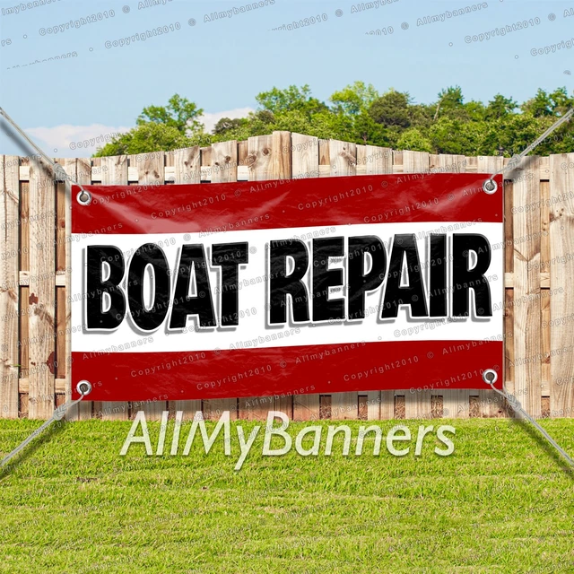 Vinyl Banner Sign Boat Repair #1 Automotive repair Marketing Advertising white