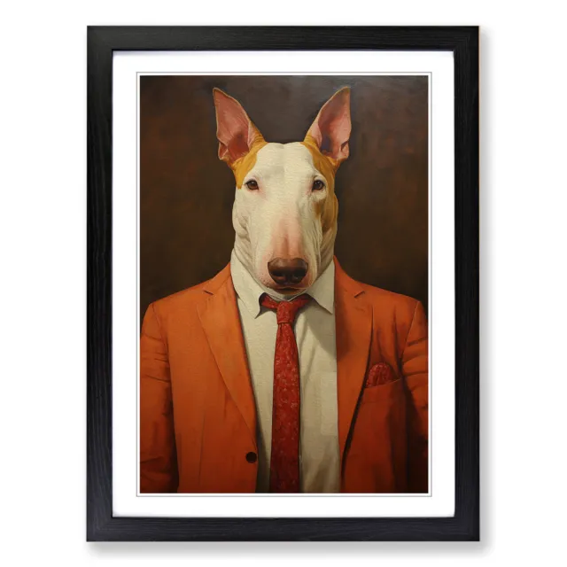 English Bull Terrier Contemporary Wall Art Print Framed Canvas Picture Poster