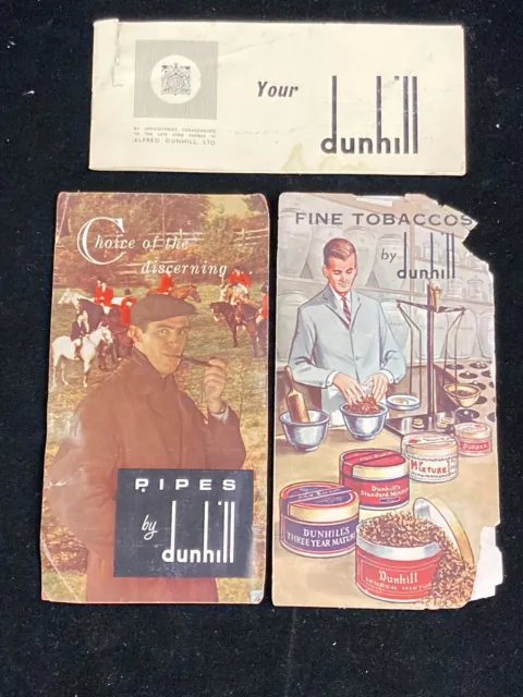 Vintage Dunhill Lot Of 3, Catalog, Pipe Story, & Tobacco, 1950'S - 1960'S