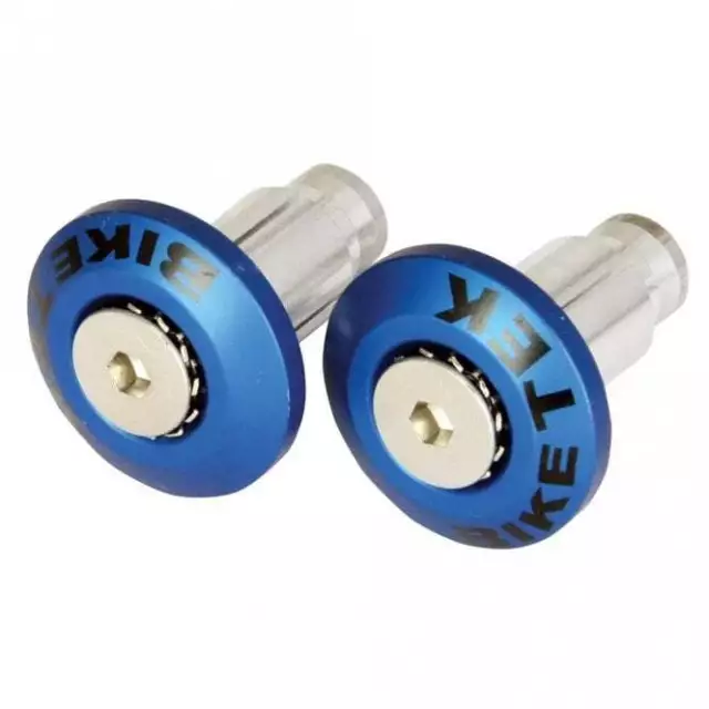 Bike It Flush Dual Fitment (13mm & 18mm) Motorcycle Handlebar Bar Ends (Blue)