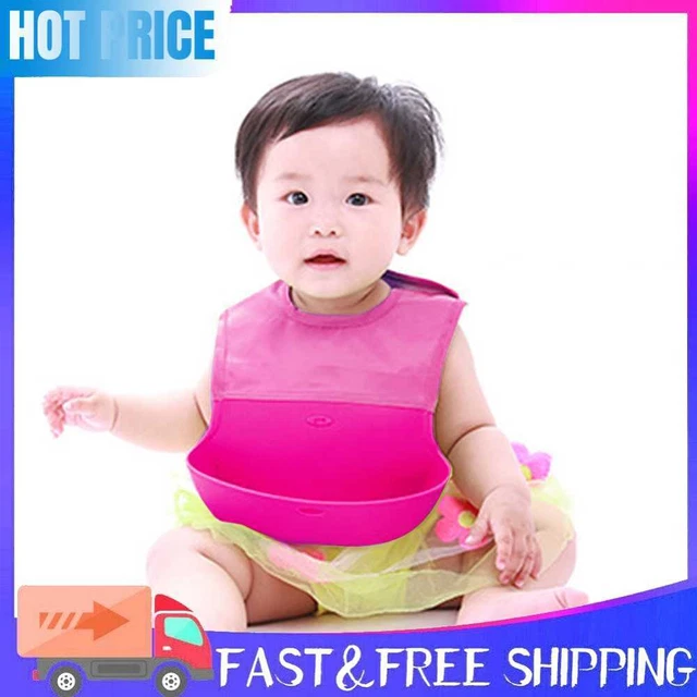 Baby Bibs Waterproof Bibs Three-Dimensional Food Pocket Bibs Red-94224.02