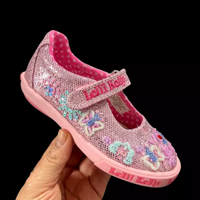 Lelli Kelly Mary Jane Toddler Girls Fashion Glitter Shoes Size 12 Pink Multicolo