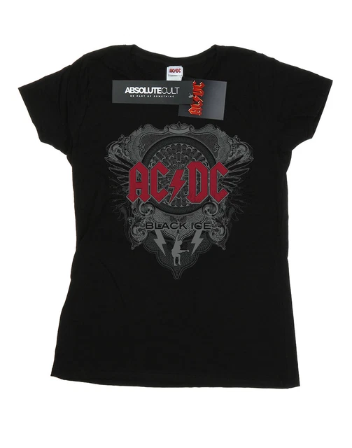 LADIES AC/DC BLACK Ice With Red Black Autorisé Femmes Dames T-shirt EUR ...
